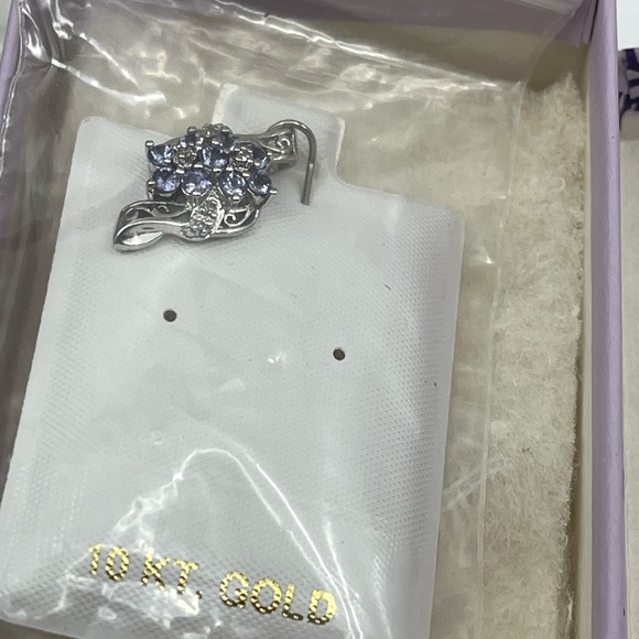 10K White Gold Tanzanite 💎 Diamond Accent Pendant - Vintage Estate, 1990s - Picture 13 of 15